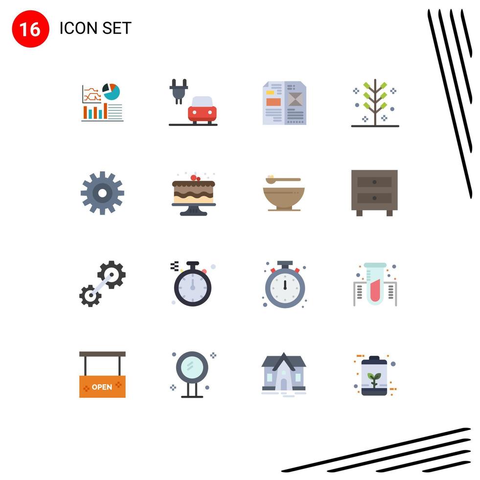 Set of 16 Modern UI Icons Symbols Signs for gear firework design festive celebration Editable Pack of Creative Vector Design Elements