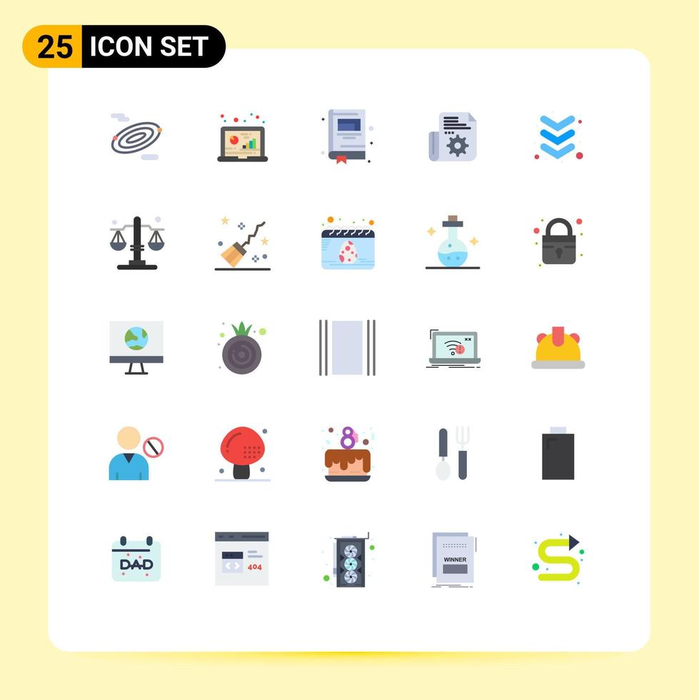 Pack of 25 Modern Flat Colors Signs and Symbols for Web Print Media such as keyboard arrow education tools folder Editable Vector Design Elements
