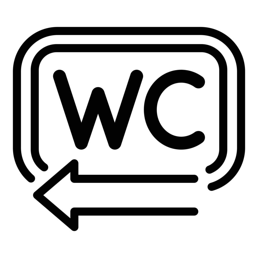 icono de dirección wc, estilo de contorno vector