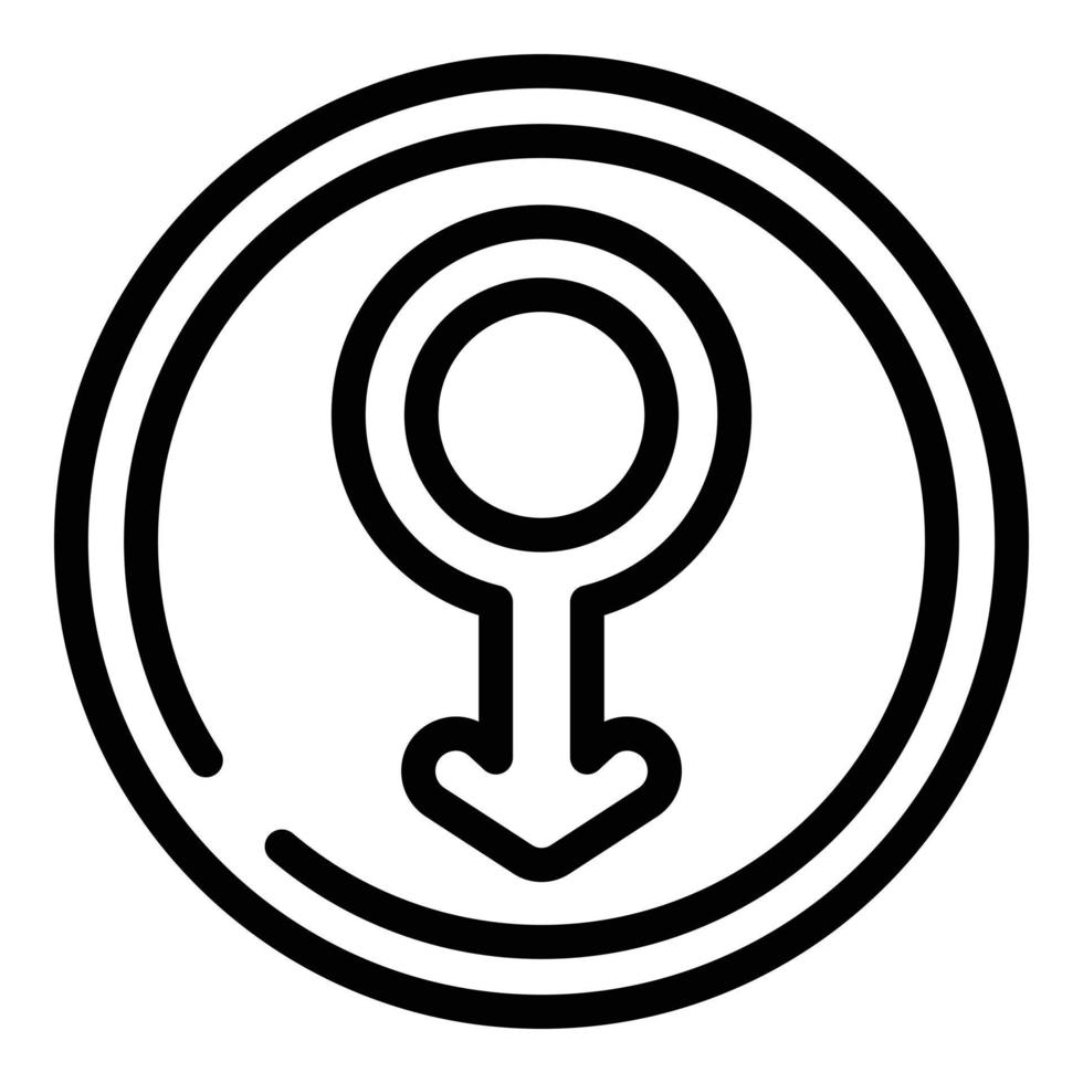 Gender wc man sign icon, outline style vector