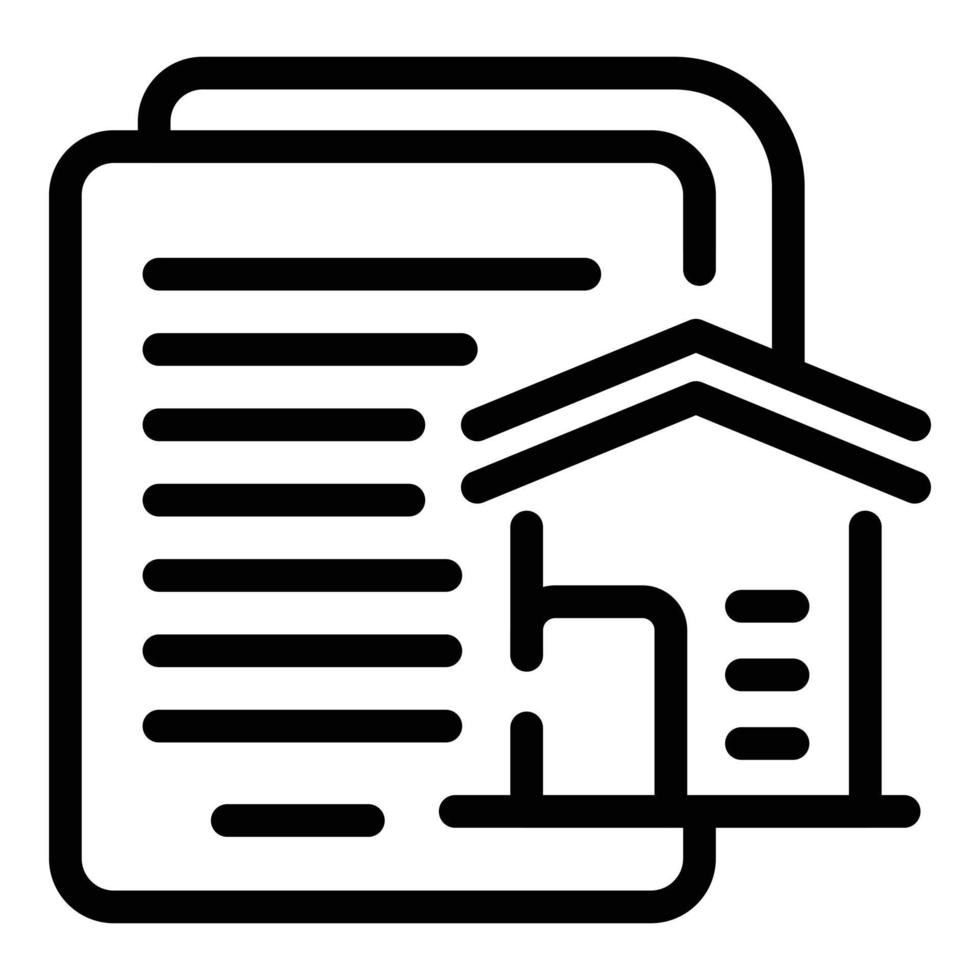 House property papers icon, outline style vector