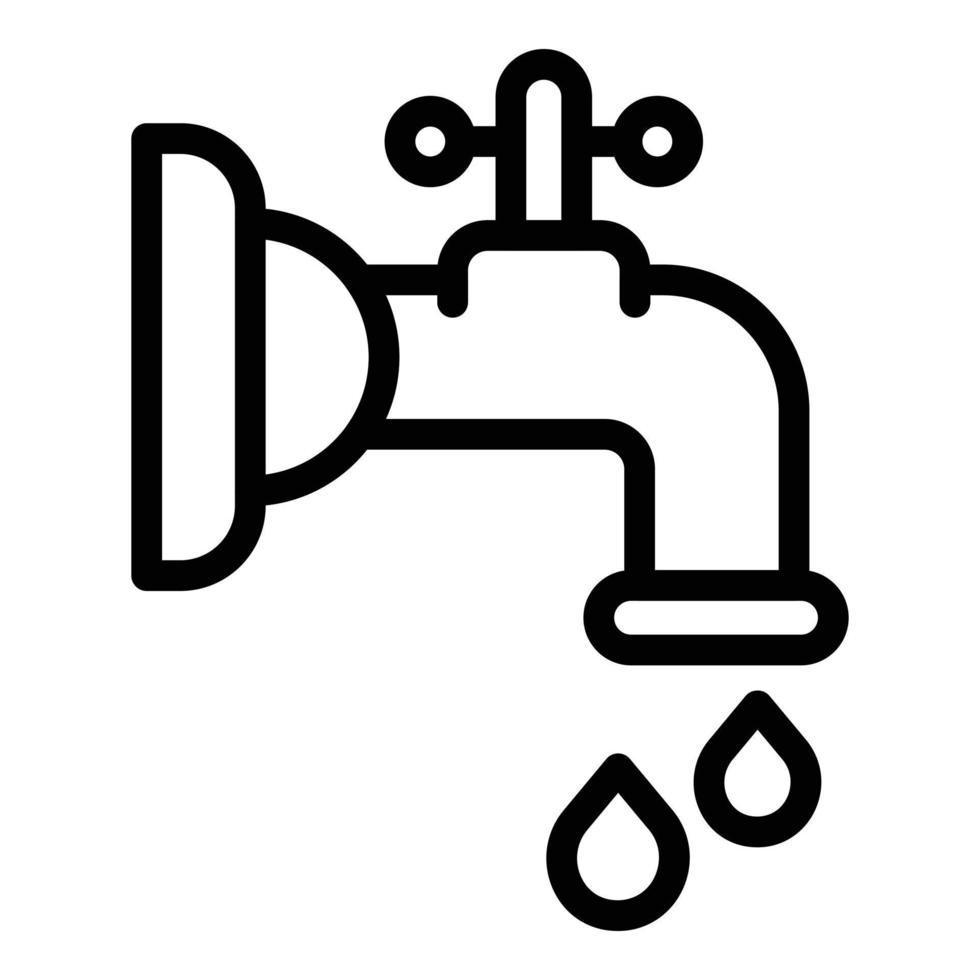 Water tap toilet icon, outline style vector