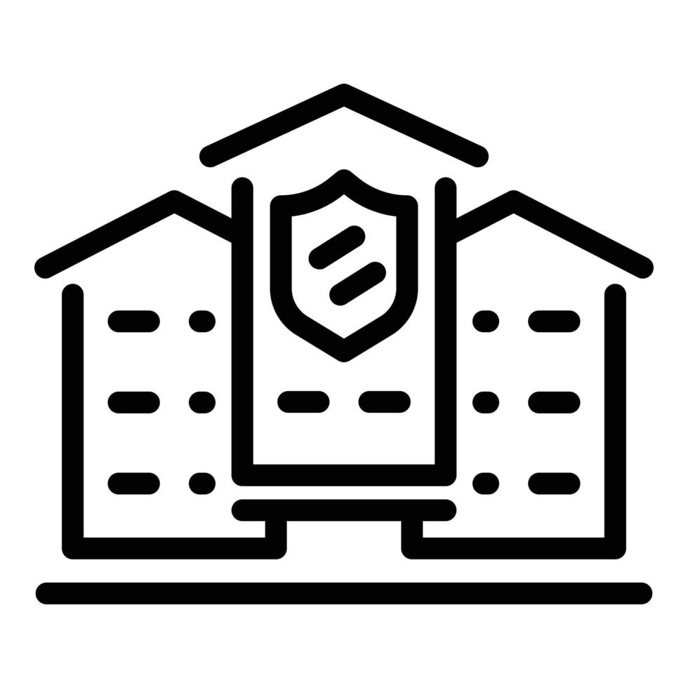 Sale secured house icon, outline style vector