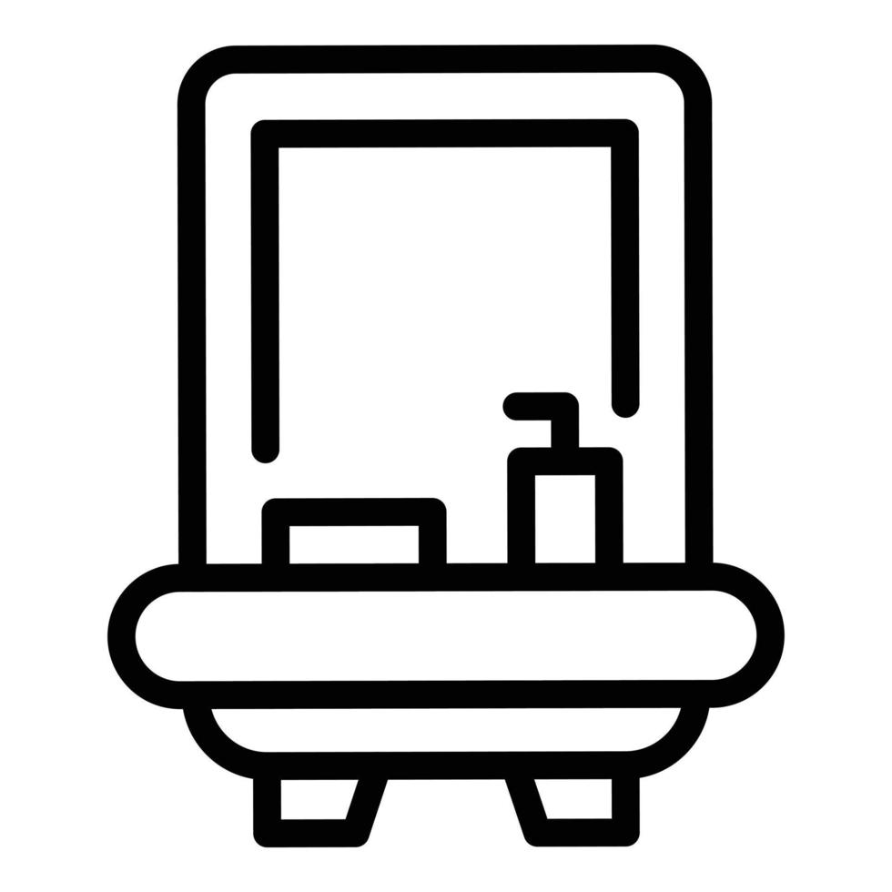 icono de espejo de baño moderno, estilo de contorno vector