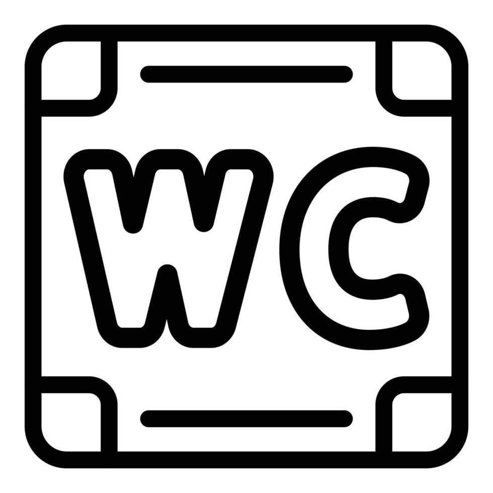 Wc board icon, outline style vector