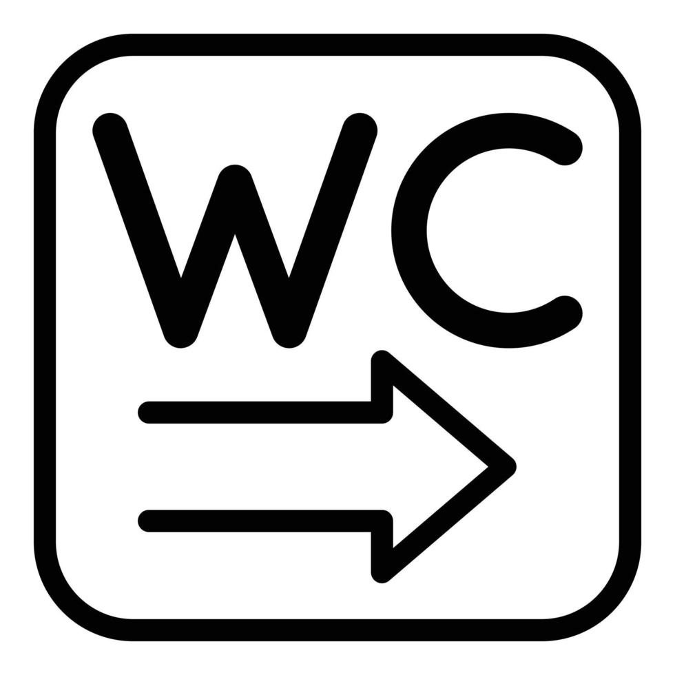 icono de dirección wc, estilo de contorno vector