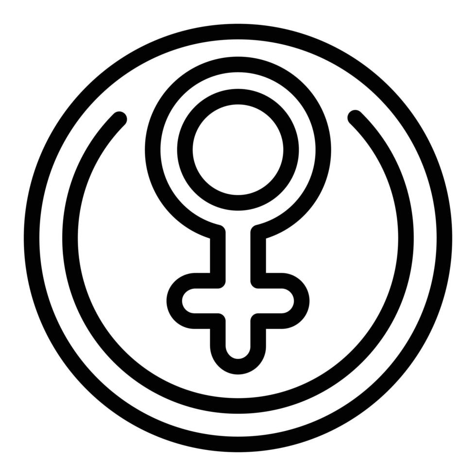 icono de signo de mujer wc de género, estilo de contorno vector