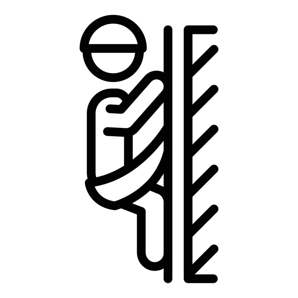 Builder high working icon, outline style vector