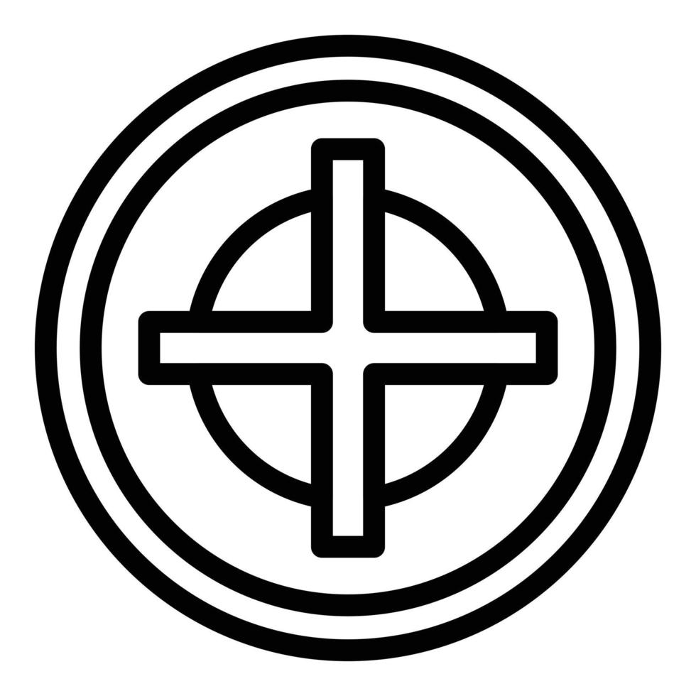 Floor manhole icon, outline style vector