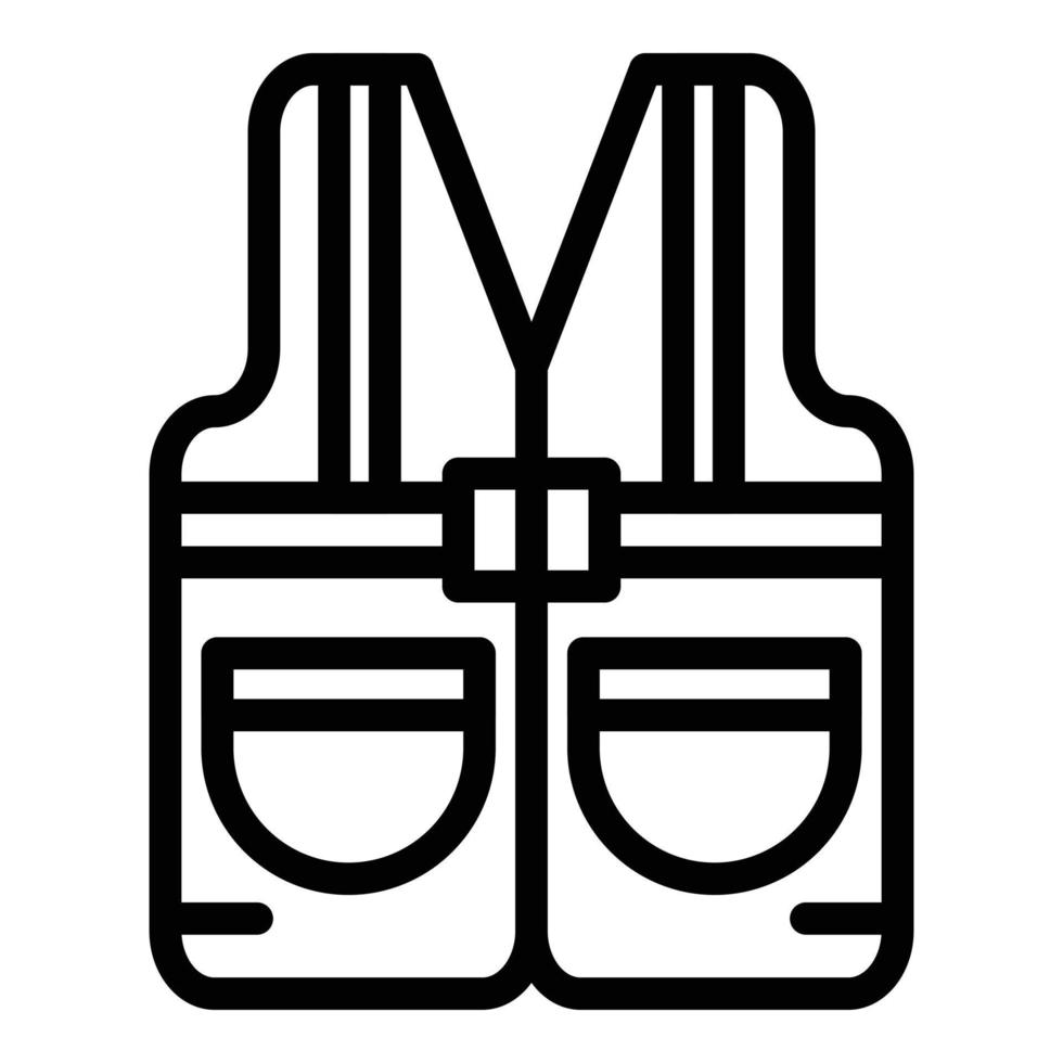 Builder vest icon, outline style vector