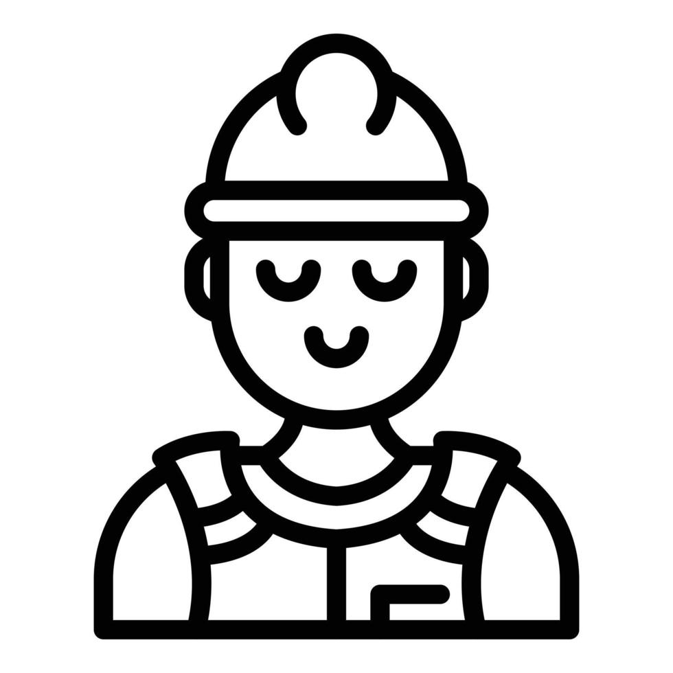 Young builder icon, outline style vector