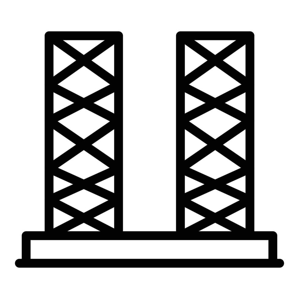 icono de pilar constructor, estilo de contorno vector