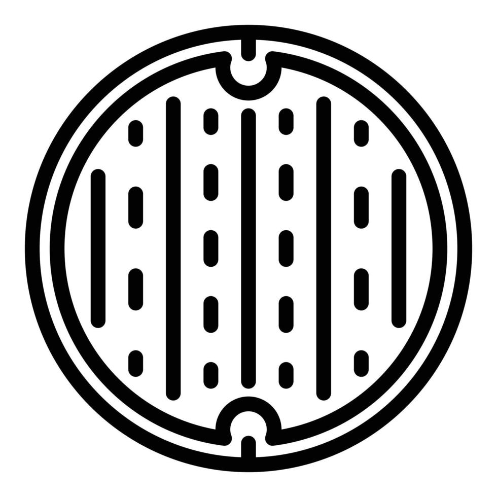 Metal manhole icon, outline style vector