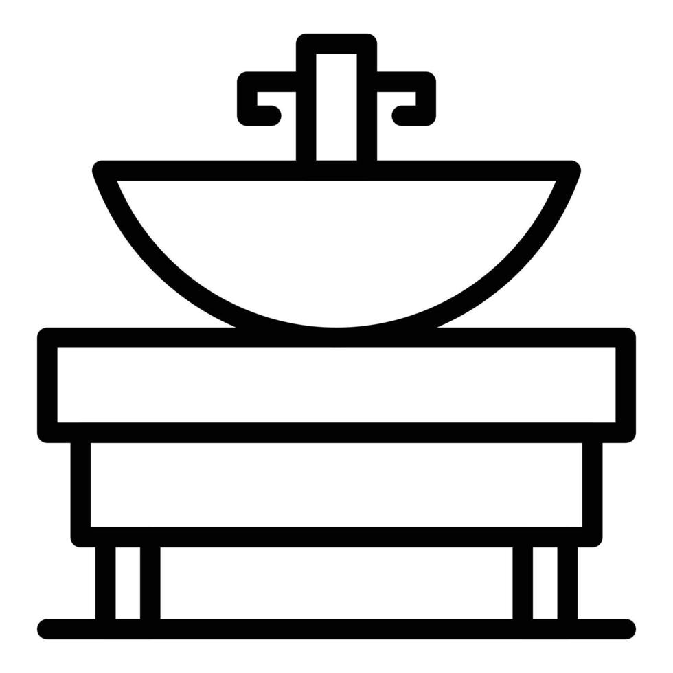 Bath sink system icon, outline style vector
