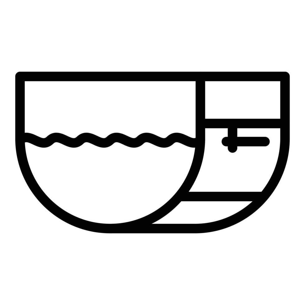 Canalization tank icon, outline style vector