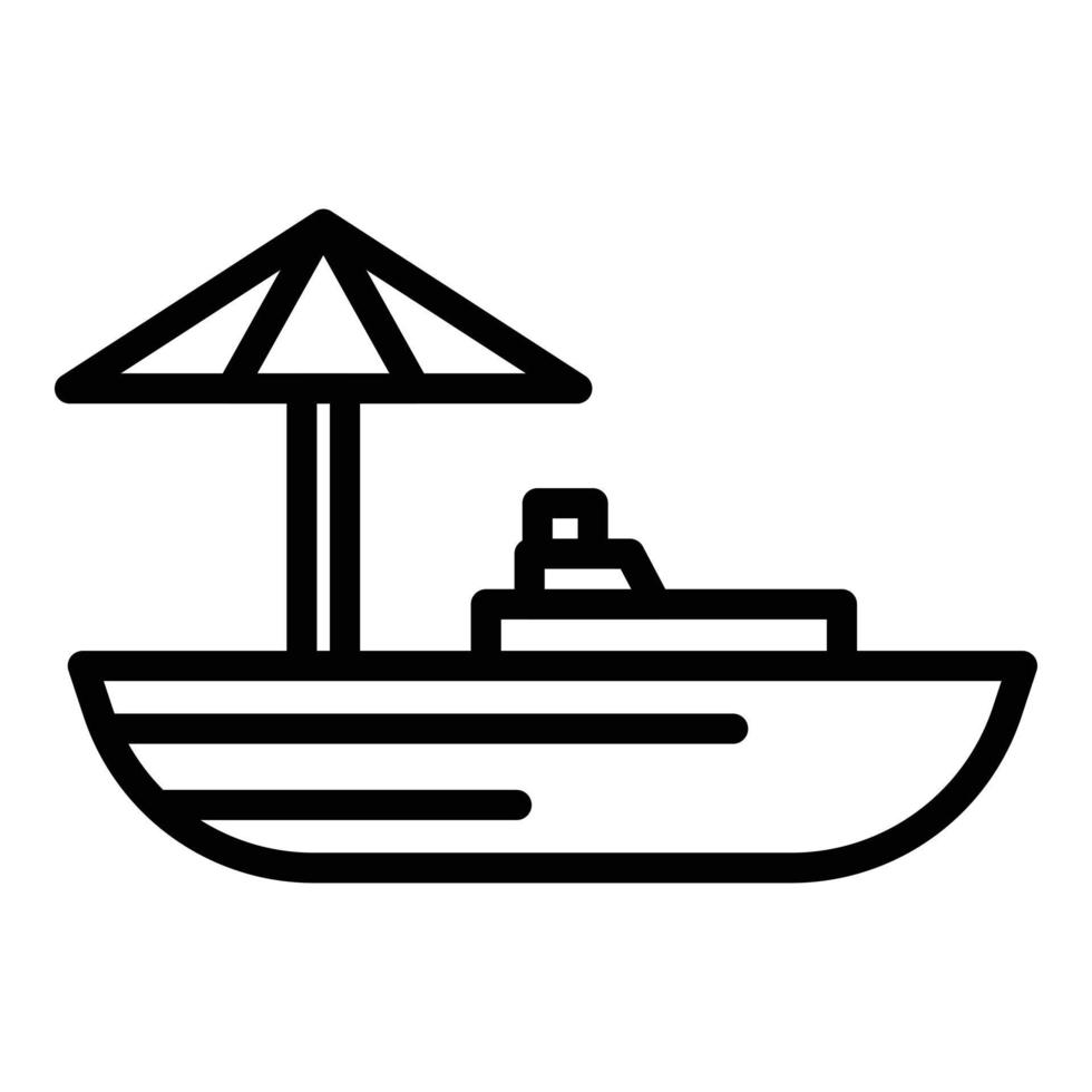 Floating market boat icon, outline style vector