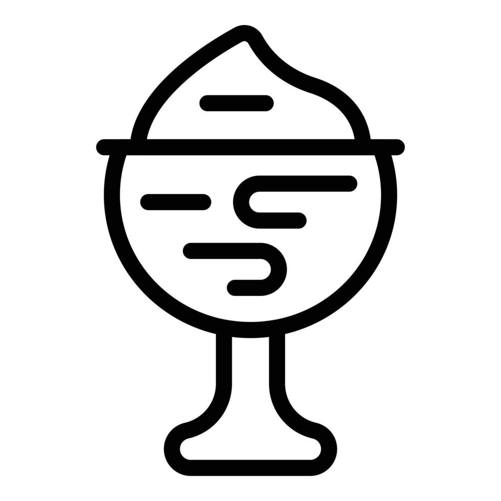 Glass ice cream icon, outline style vector