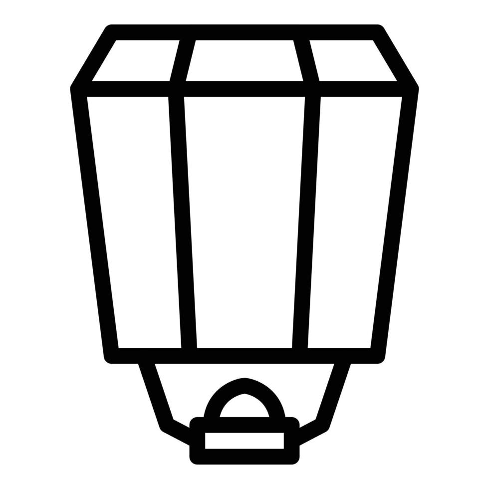 Traditional floating lantern icon, outline style vector