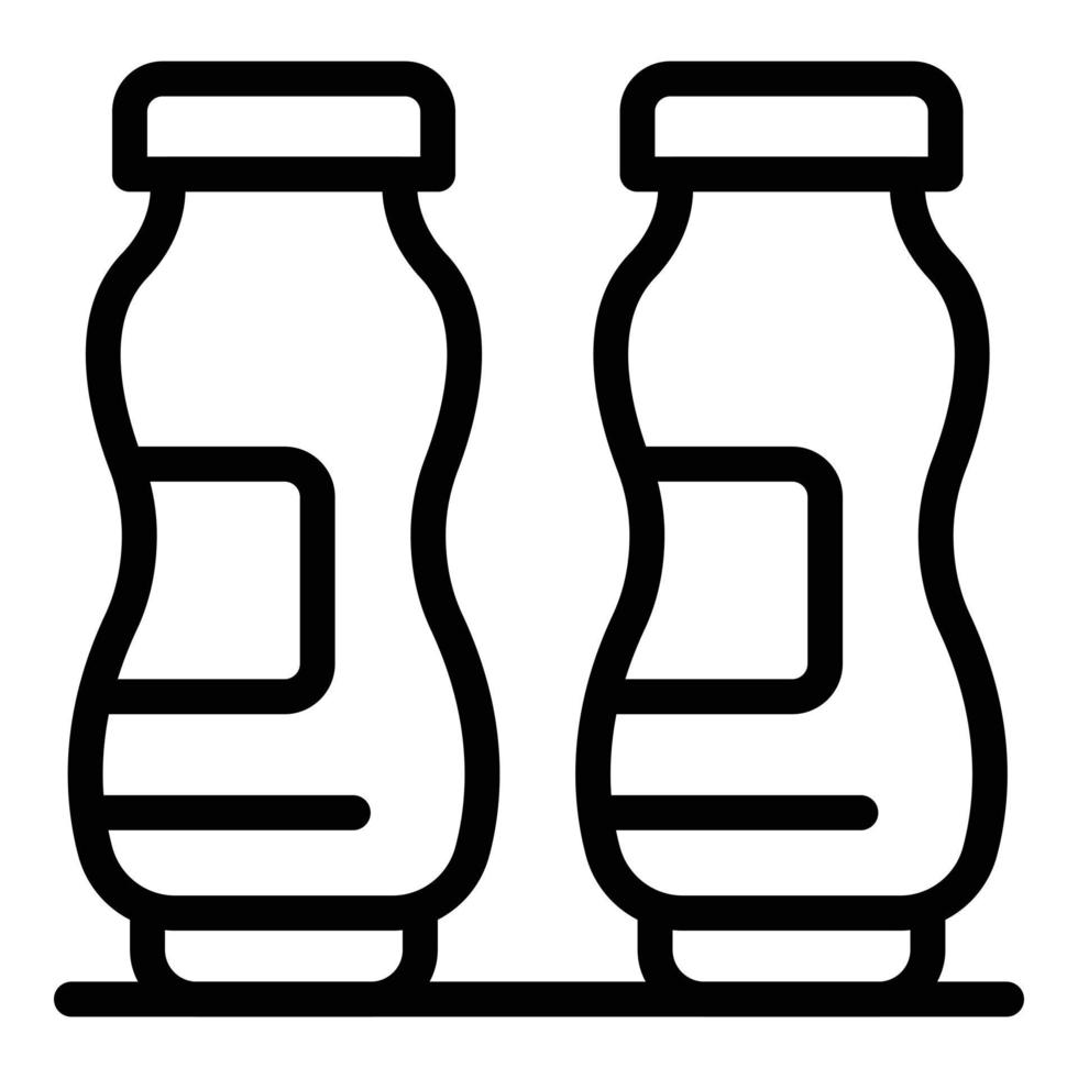 Milk bottles icon, outline style vector