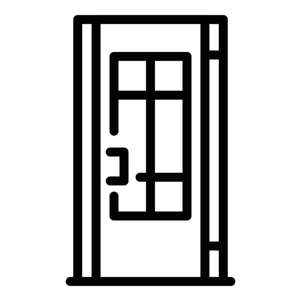 House door icon, outline style vector