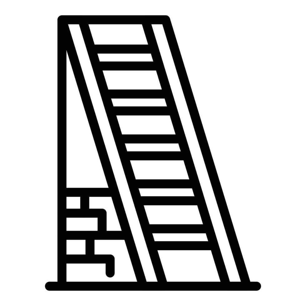icono de escalera de constructor, estilo de esquema vector