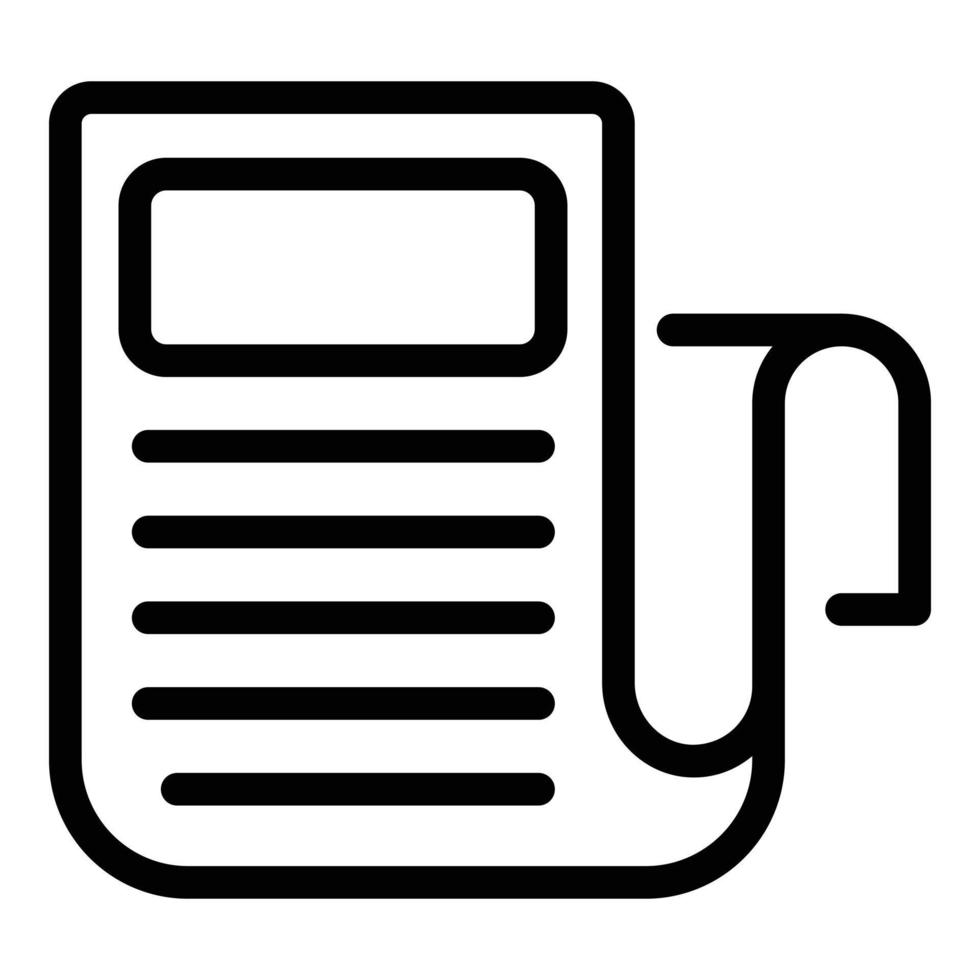 Print newspaper icon, outline style vector