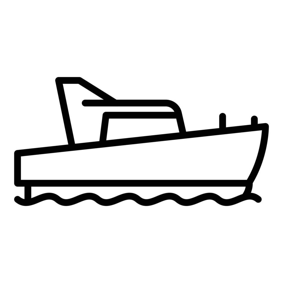 Emergency rescue boat icon, outline style vector