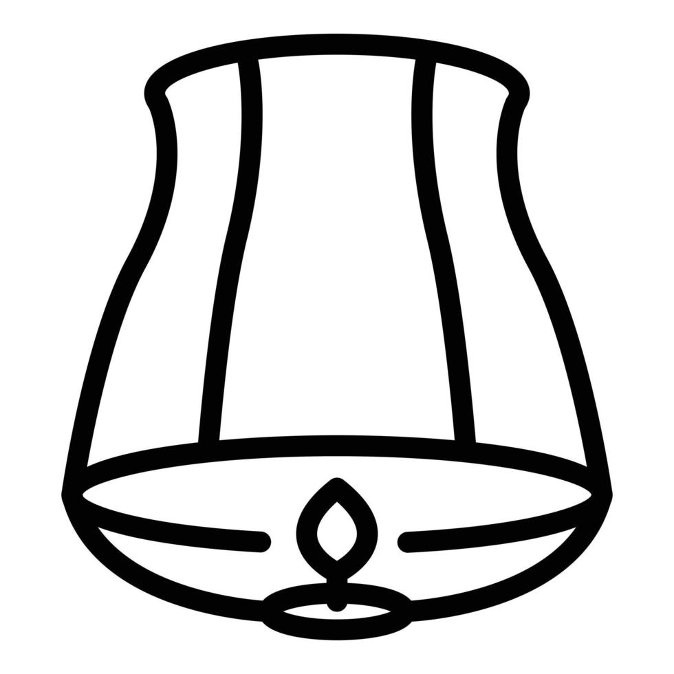 Summer floating lantern icon, outline style vector