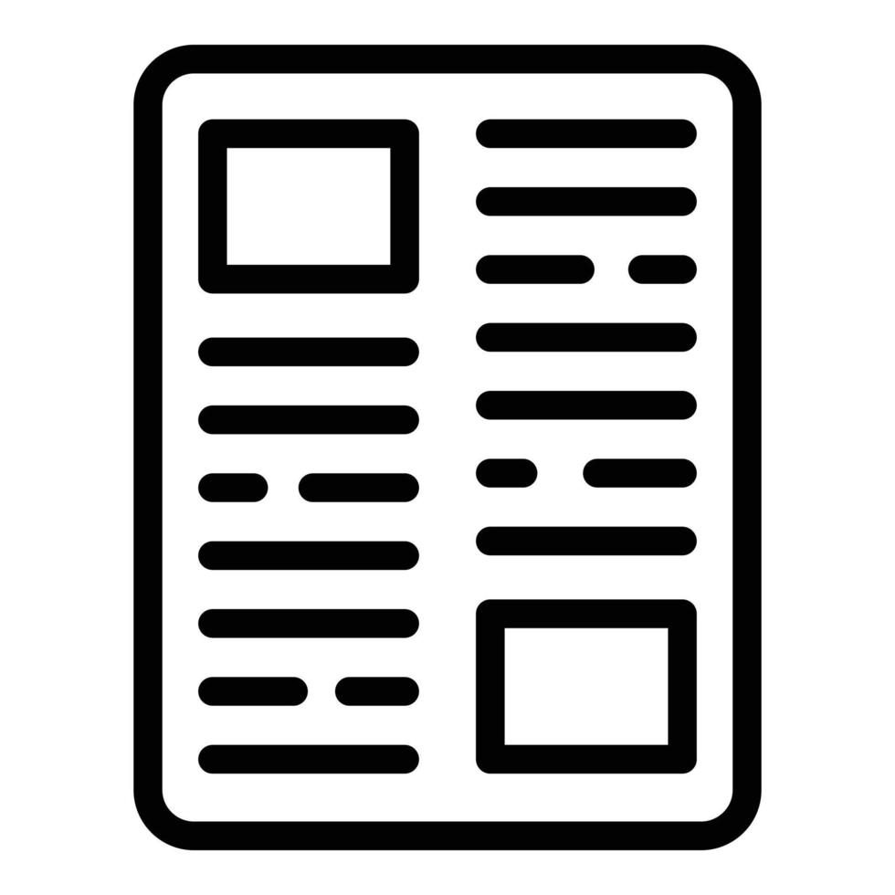 paquete de icono de periódico, estilo de contorno vector