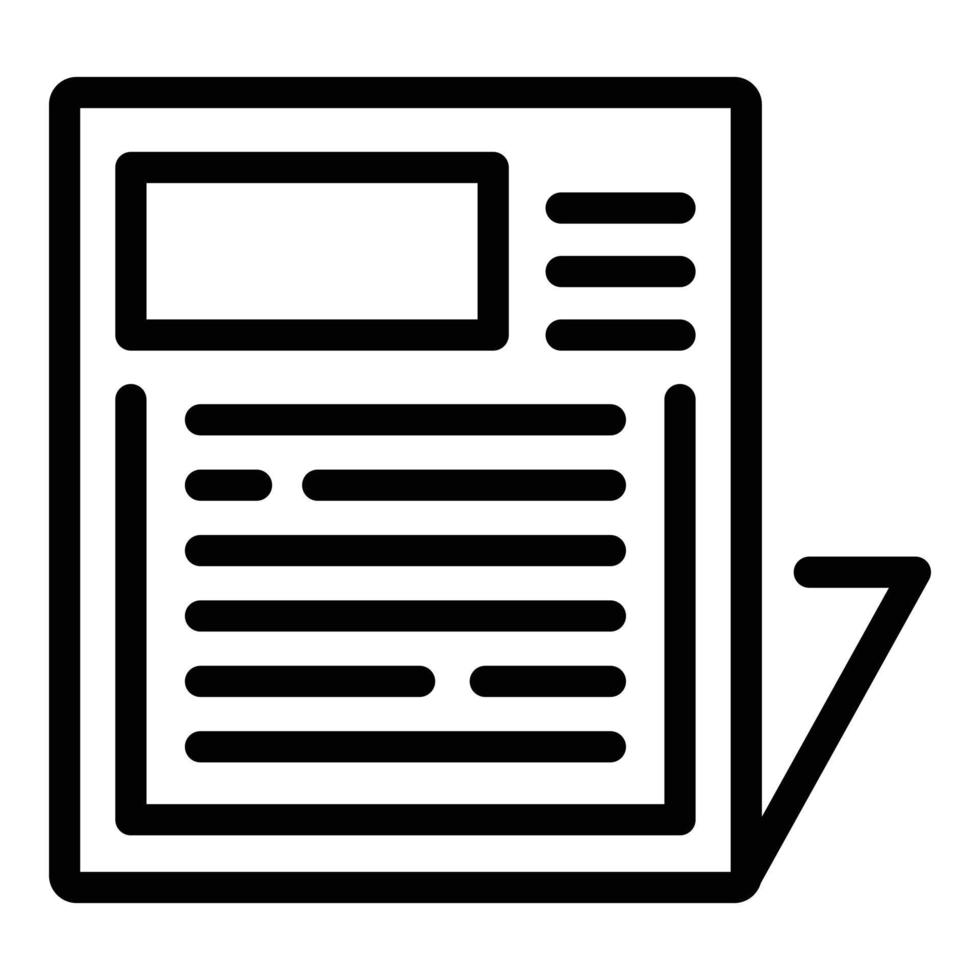 Information newspaper icon, outline style vector