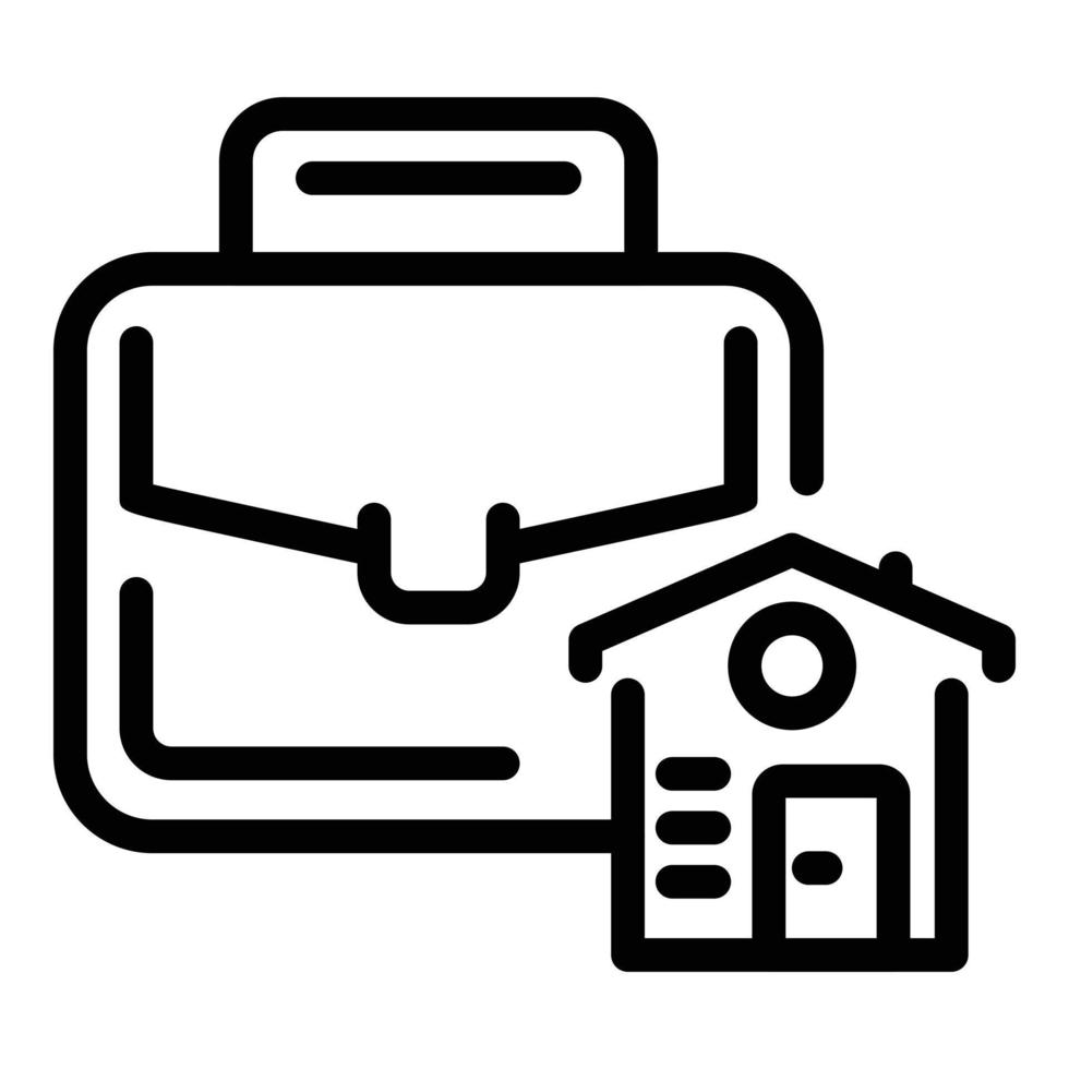Briefcase house icon, outline style vector