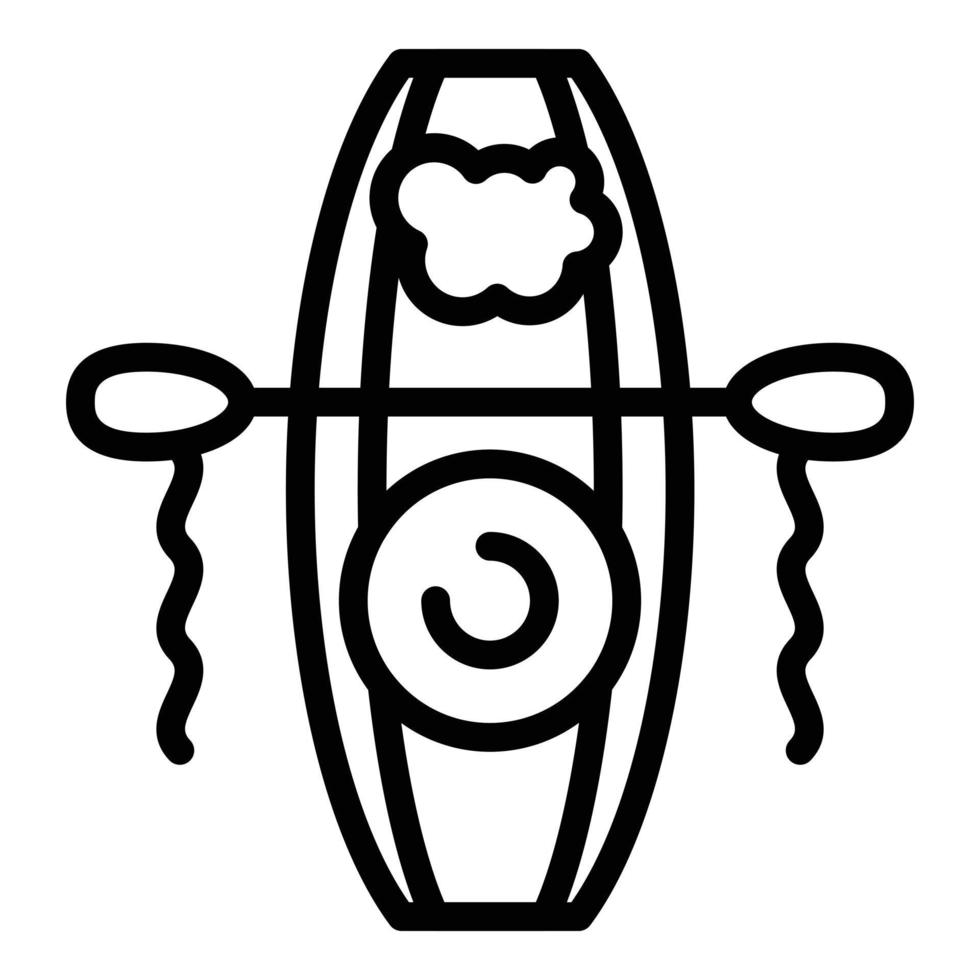 Floating market ship icon, outline style vector