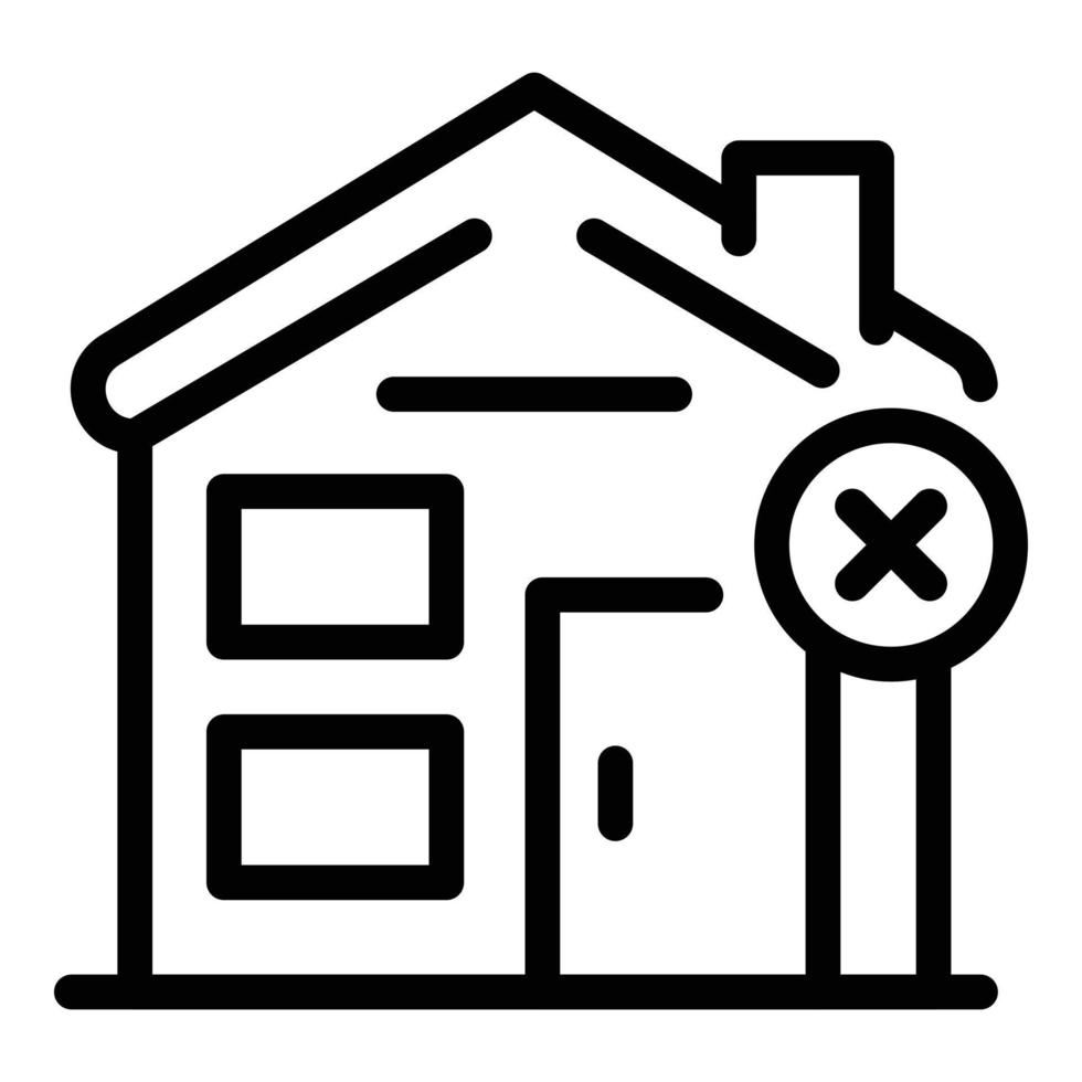 House closed lock icon, outline style vector