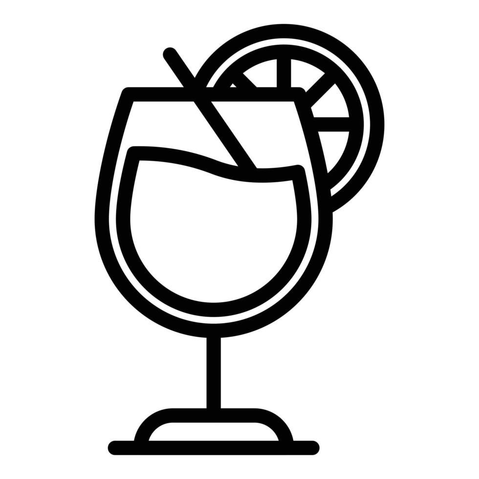 icono de cóctel de bourbon, estilo de esquema vector