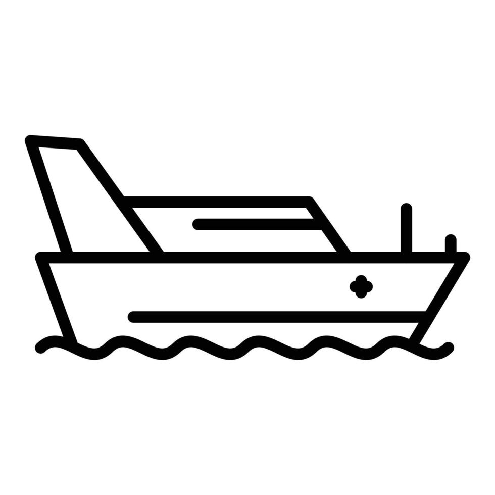 icono de bote salvavidas, estilo de esquema vector