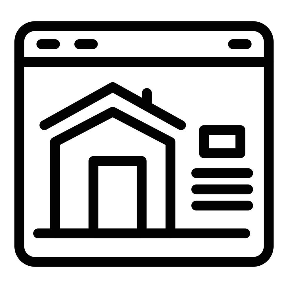 Online rent house icon, outline style vector