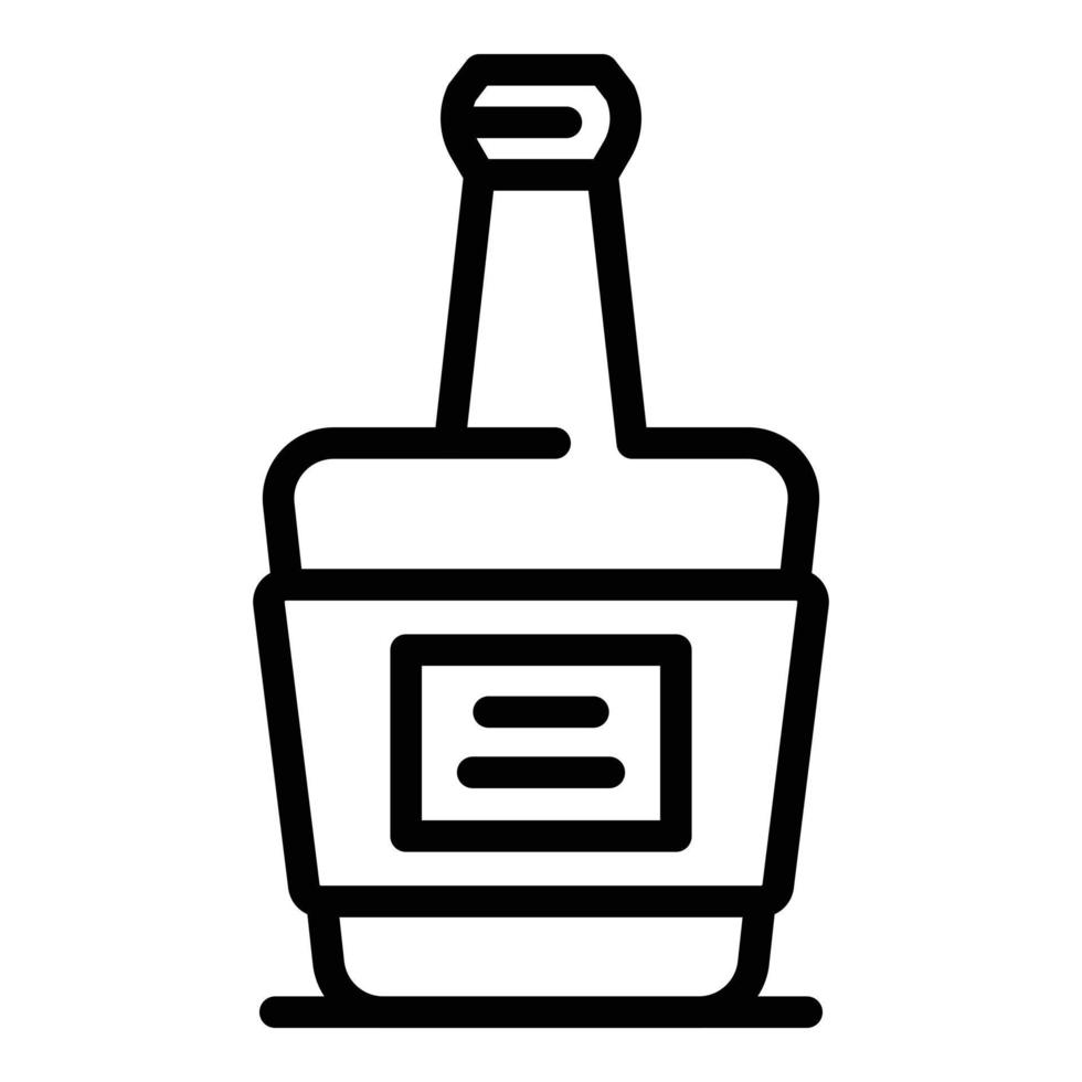 icono de whisky bourbon, estilo de contorno vector