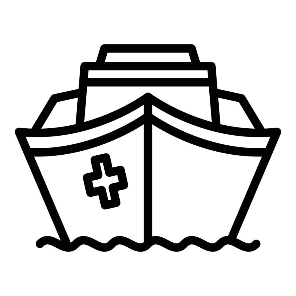 Rescue ship icon, outline style vector