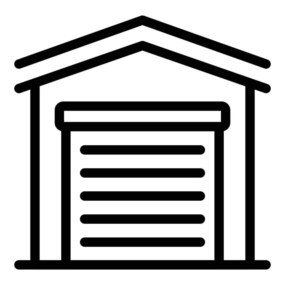 icono de garaje de alquiler, estilo de esquema vector