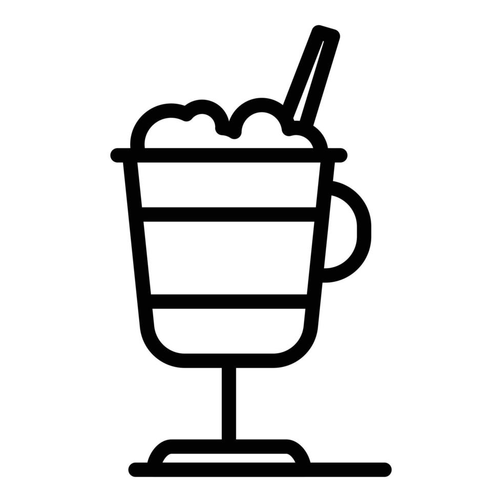 Foam latte icon, outline style vector