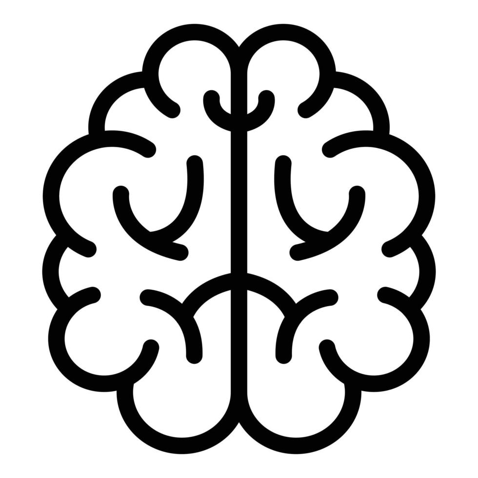 Brain circuit icon, outline style vector