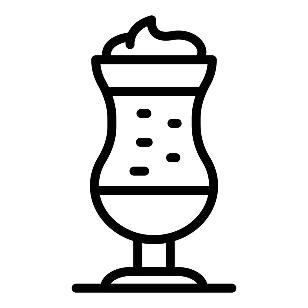 Coffee latte glass icon, outline style vector