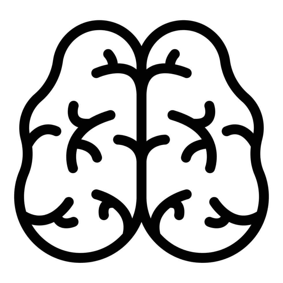 icono de cerebro de neurona, estilo de esquema vector