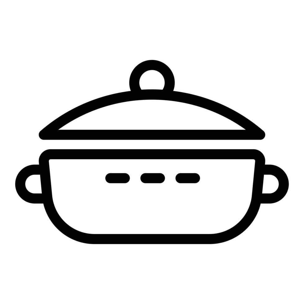 Cooking wok frying pan icon, outline style vector