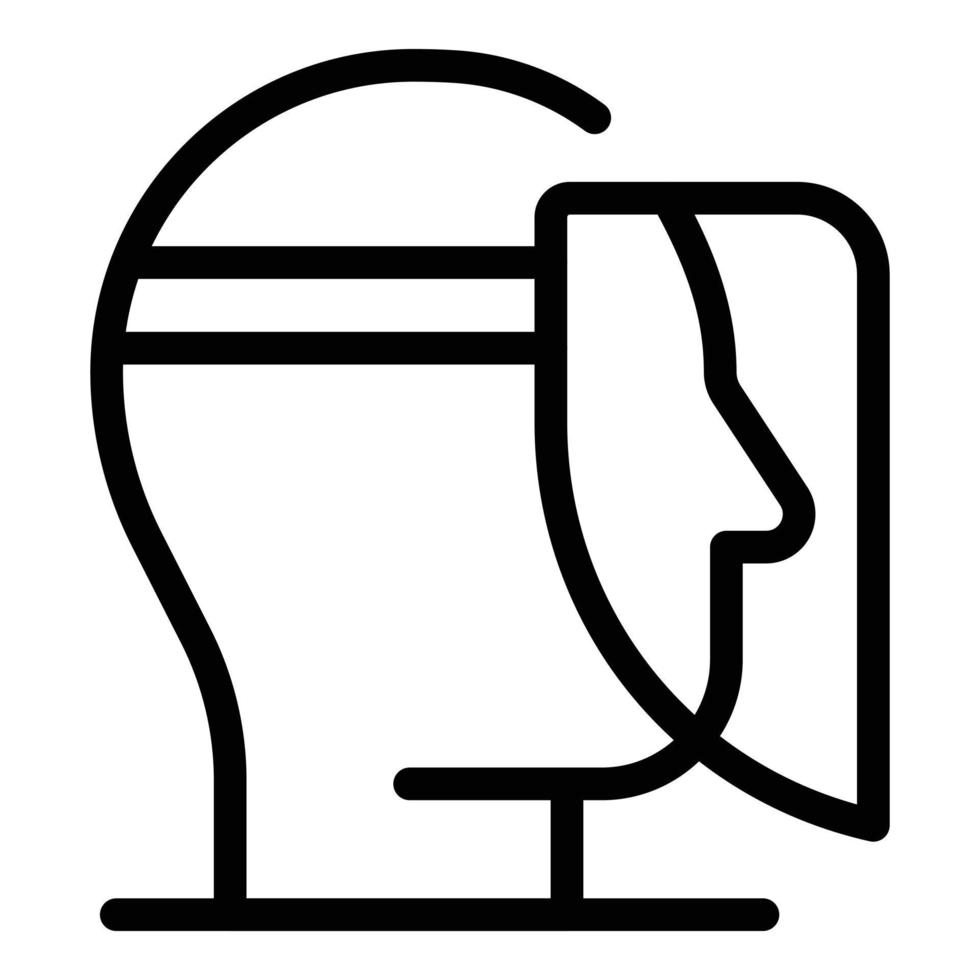 Human face shield icon, outline style vector