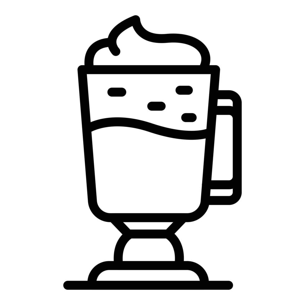 icono de latte irlandés, estilo de esquema vector