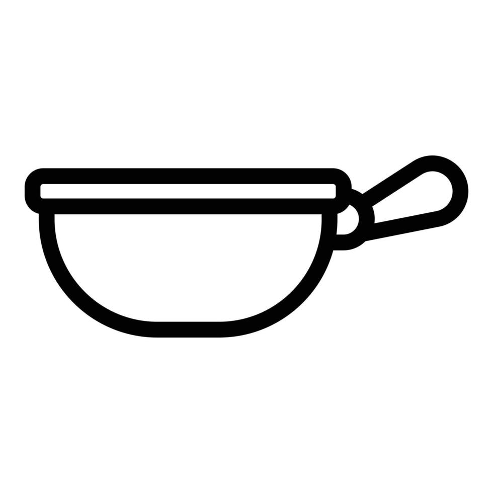 herramienta, wok, sartén, icono, contorno, estilo vector