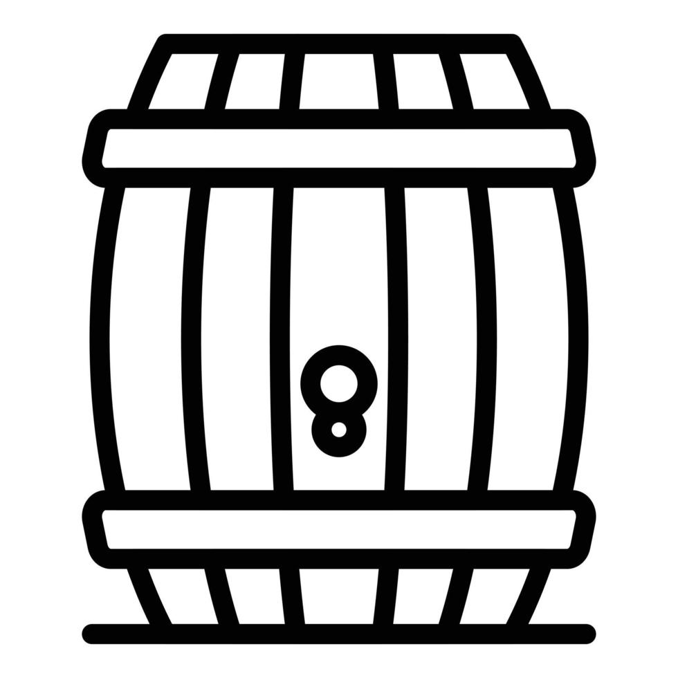 icono de barril de madera de bourbon, estilo de esquema vector