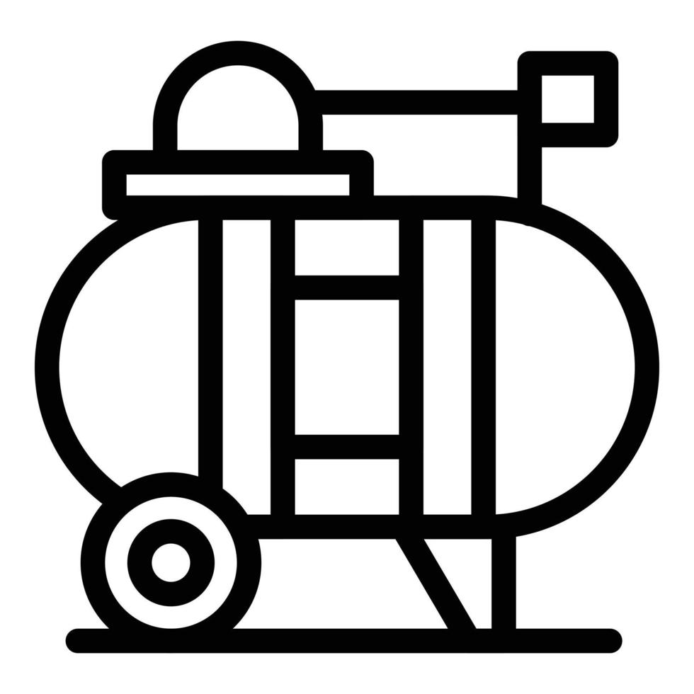 Compressor machine icon, outline style vector