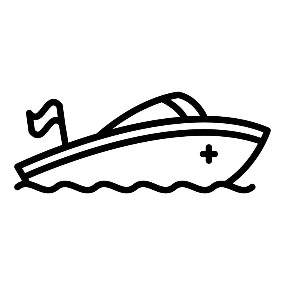 Speed rescue boat icon, outline style vector